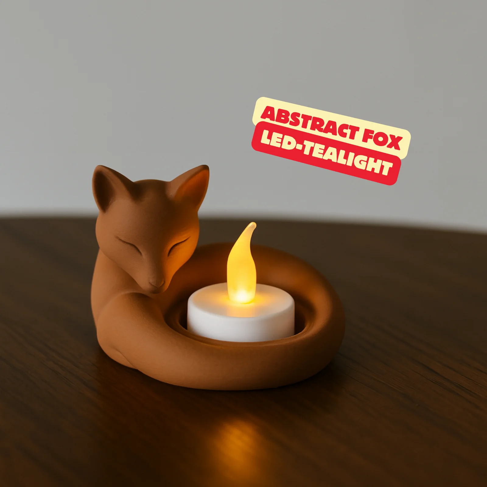 Abstract fox LED theelicht - foto 1