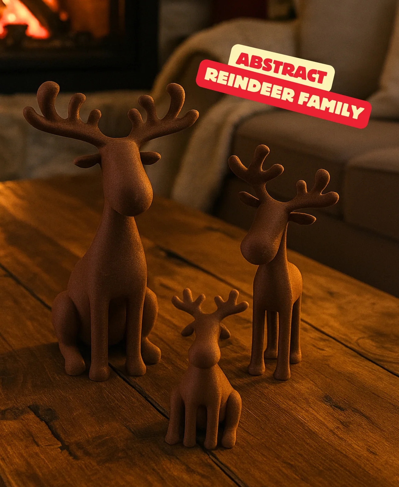 Abstracte rendierfamilie - foto 1