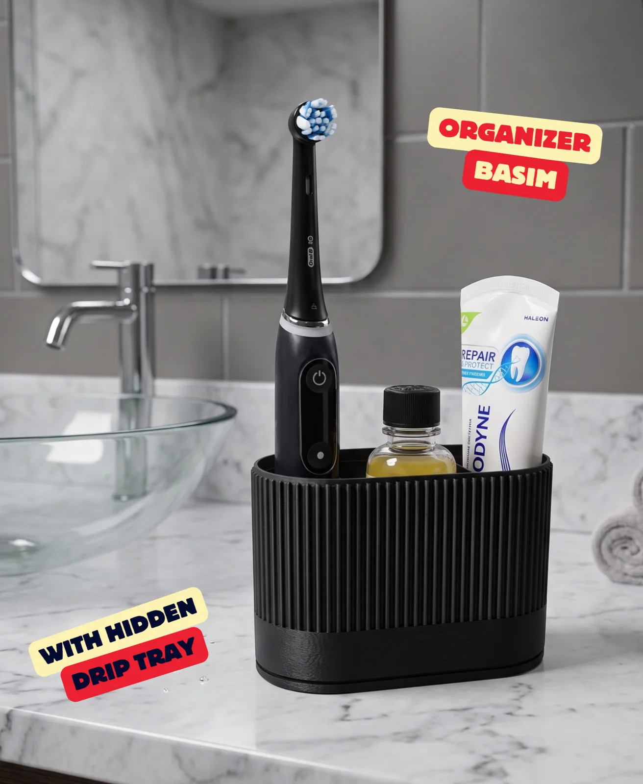 Basim (lang rond) - moderne organizer met verborgen lekbakje - foto 1