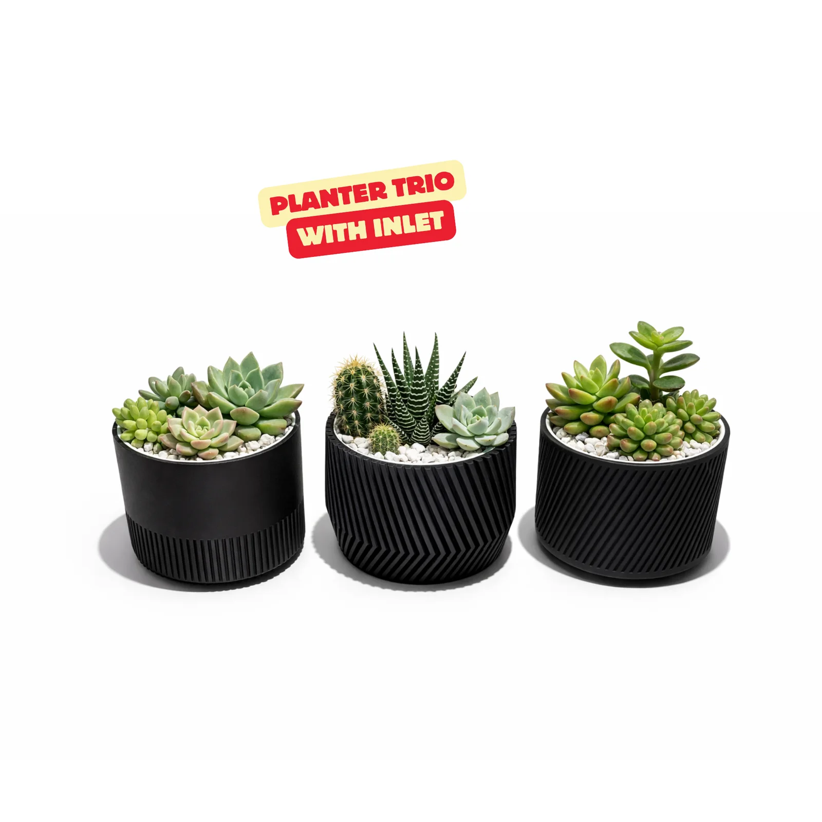 Bloempot trio met optionele inlaat - foto 1