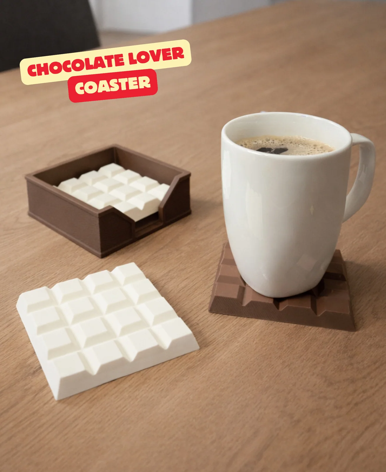 Chocoladeonderzetter met houder - foto 1