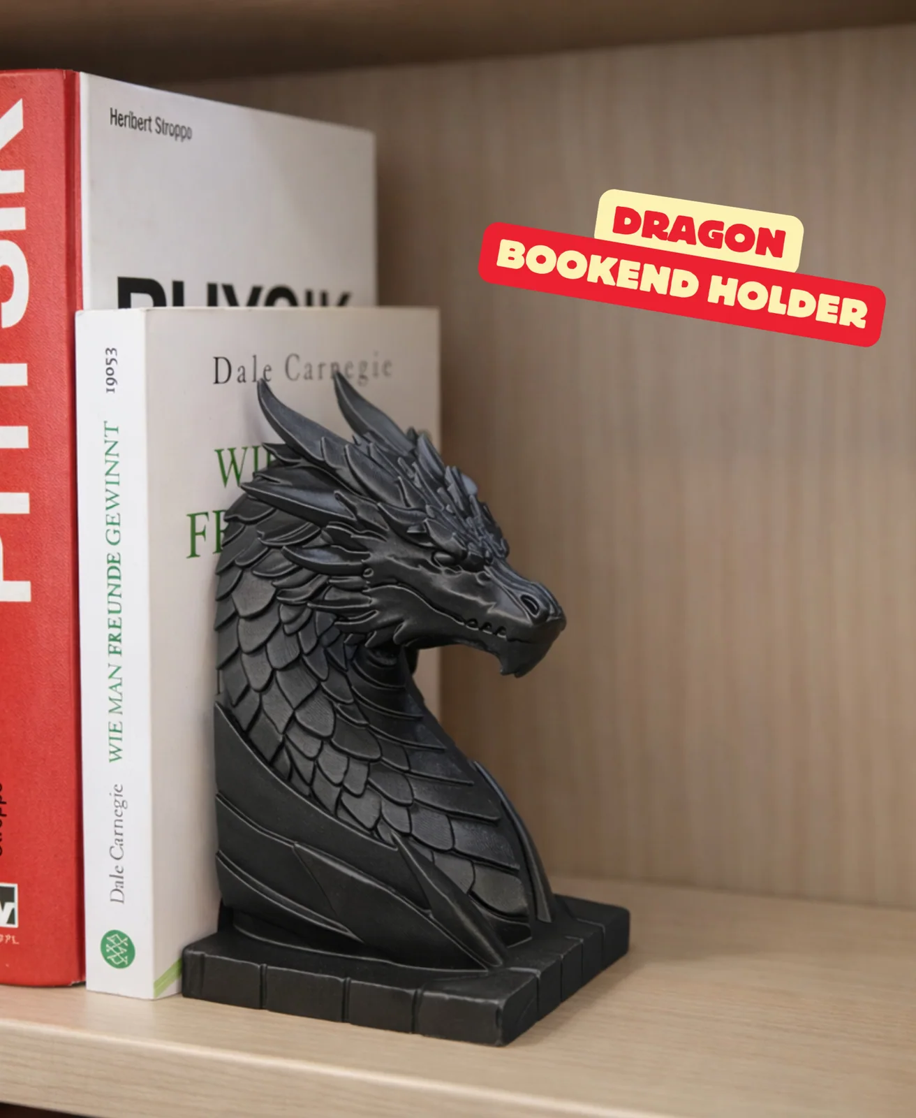 Draak boekensteunhouder - twee stijlen - foto 1