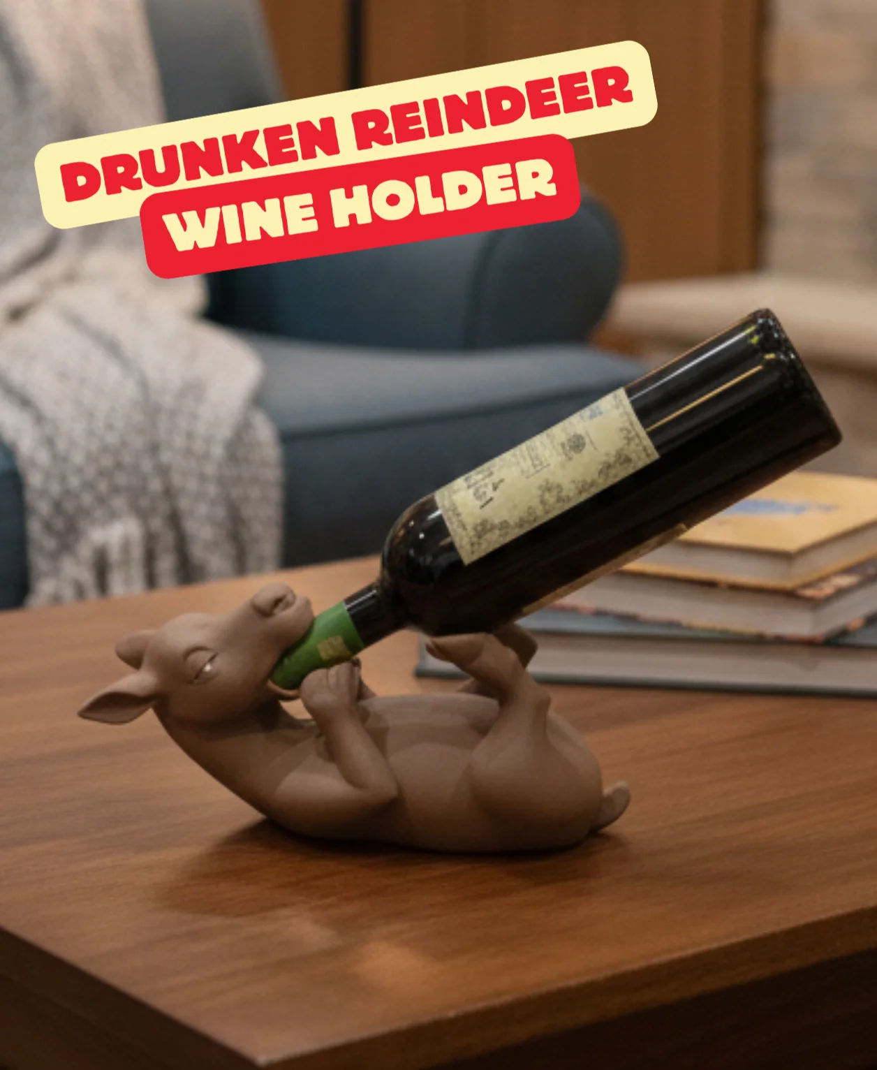 Dronken rendier als wijnfleshouder - foto 1