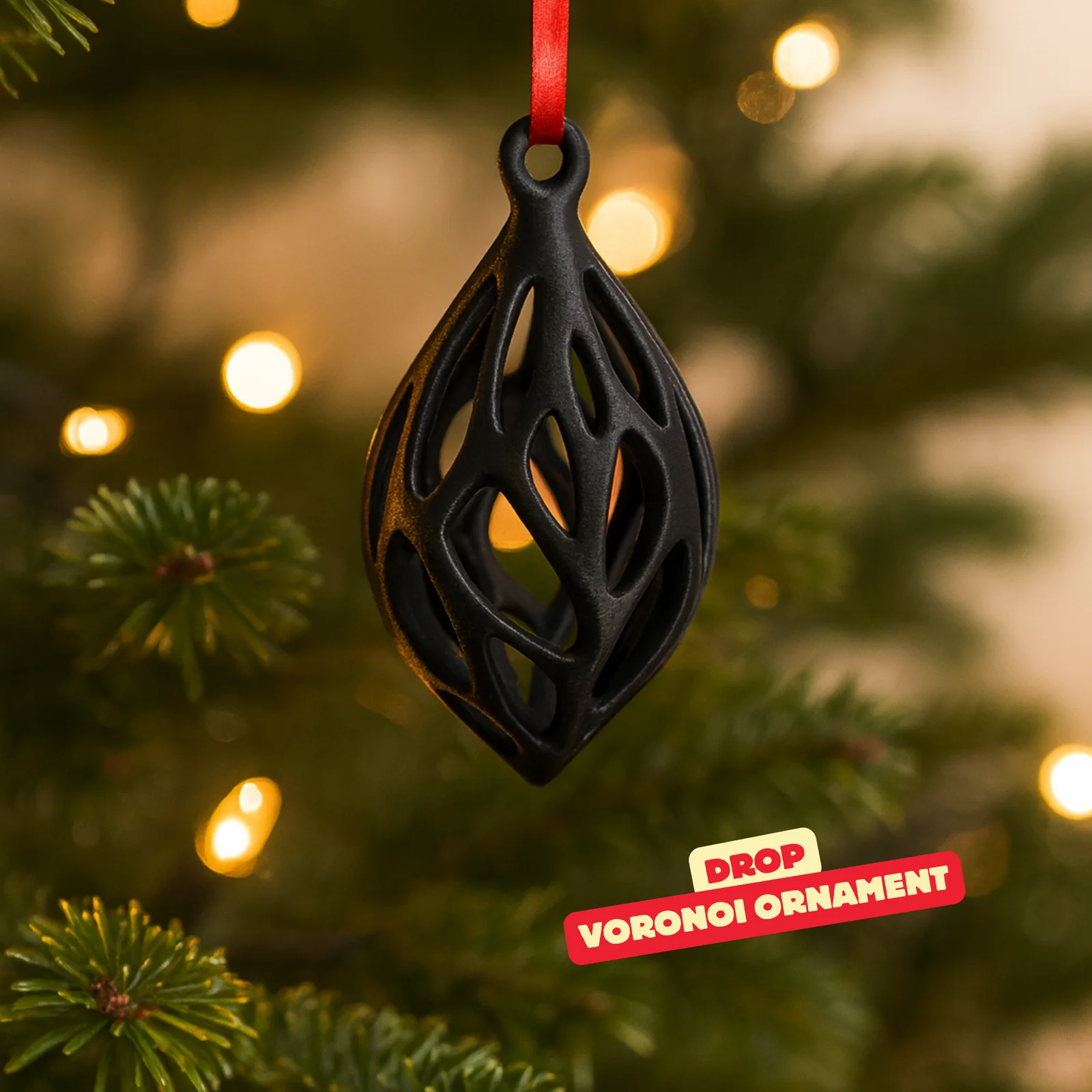 Druppelvormig Voronoi-ornament - foto 1