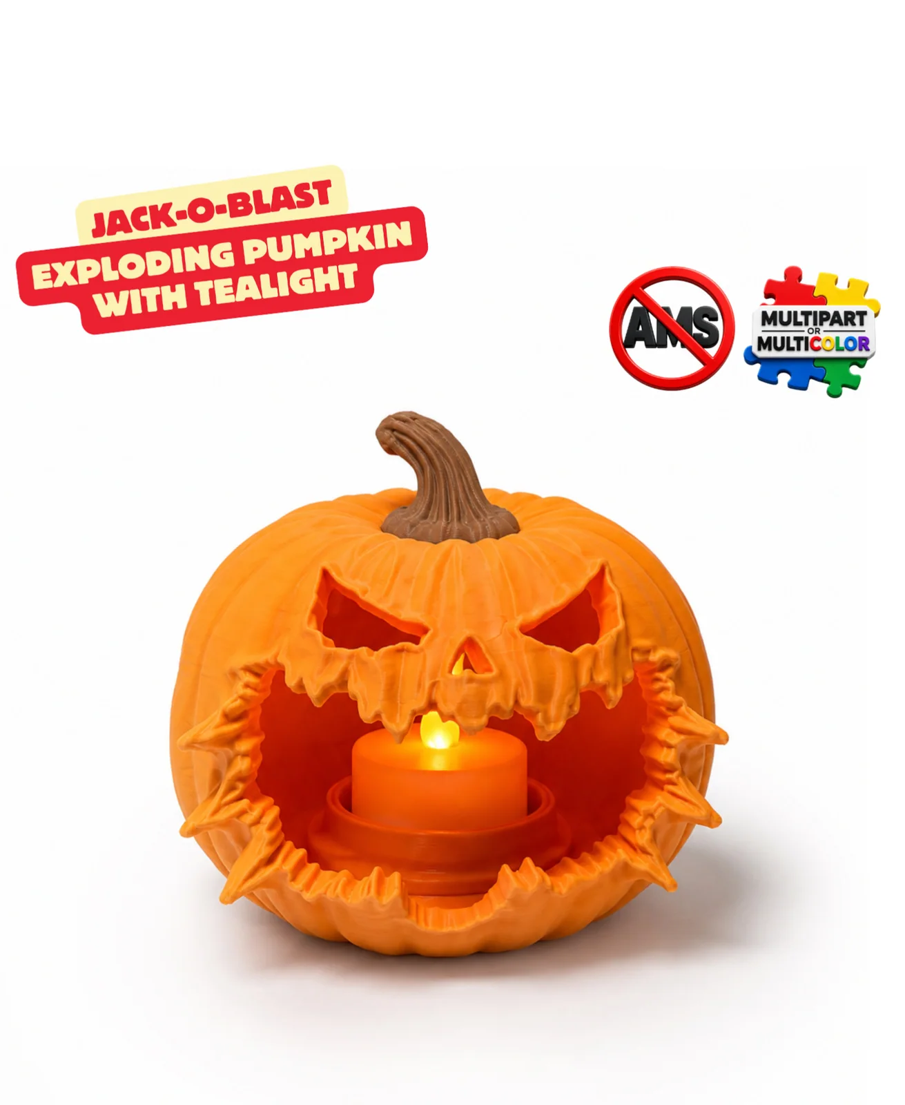 Jack-O-Blast exploderende pompoen met theelicht - foto 1