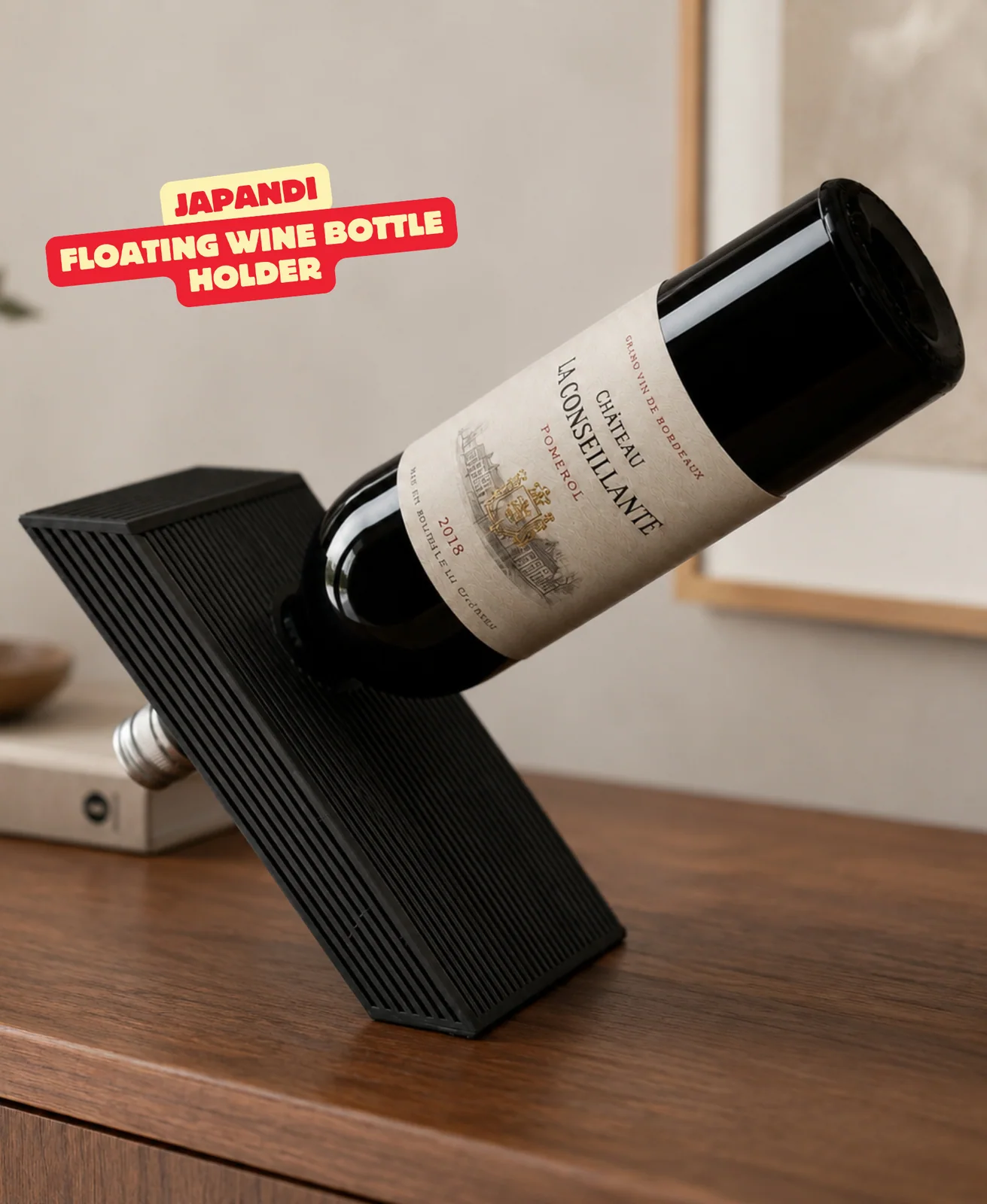 Japandi drijvende wijnfles - foto 1