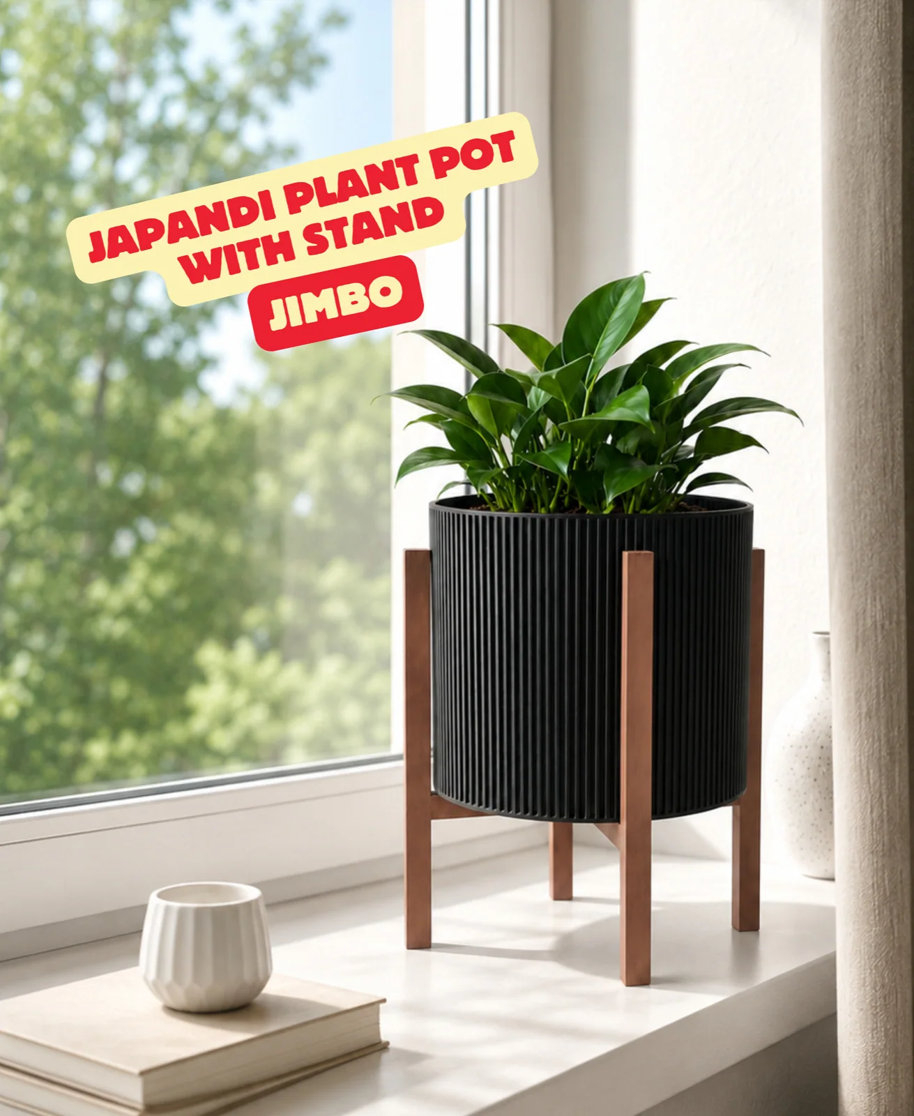 Japandi plantenpot met standaard (jimbo) - foto 1