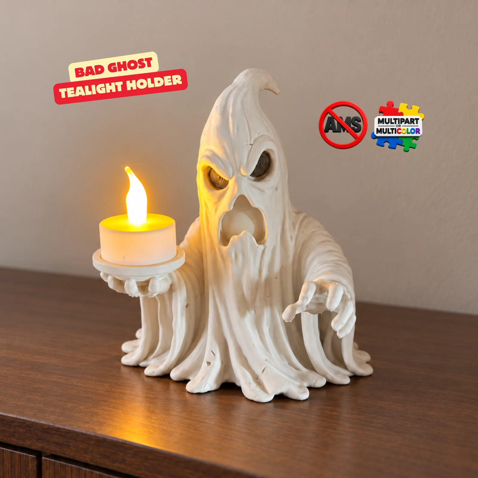 Ondeugend spook met theelichthouder - foto 1