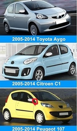 Peugeot 107/Citroen C1/Toyota Aygo spiegelkap 60118-0H020 - foto 1