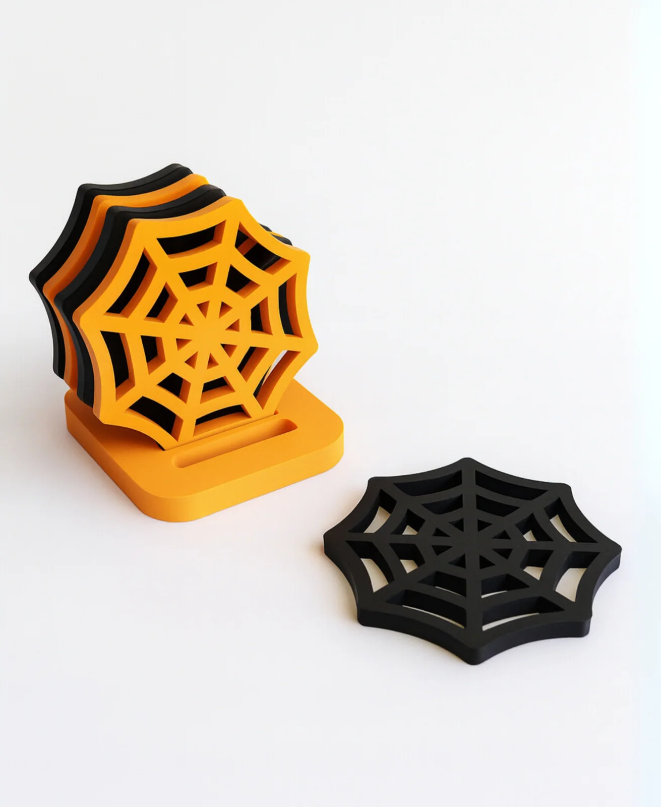 Spinnenwebonderzetter met houder (perfect voor halloween decor) - foto 1