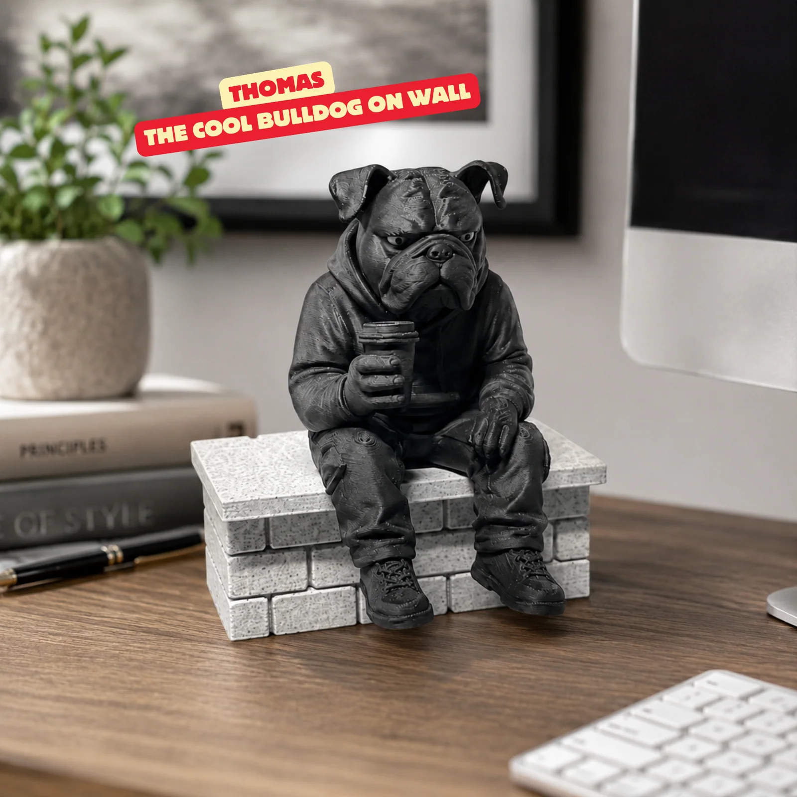 Thomas - de coole bulldog op de muur - foto 1