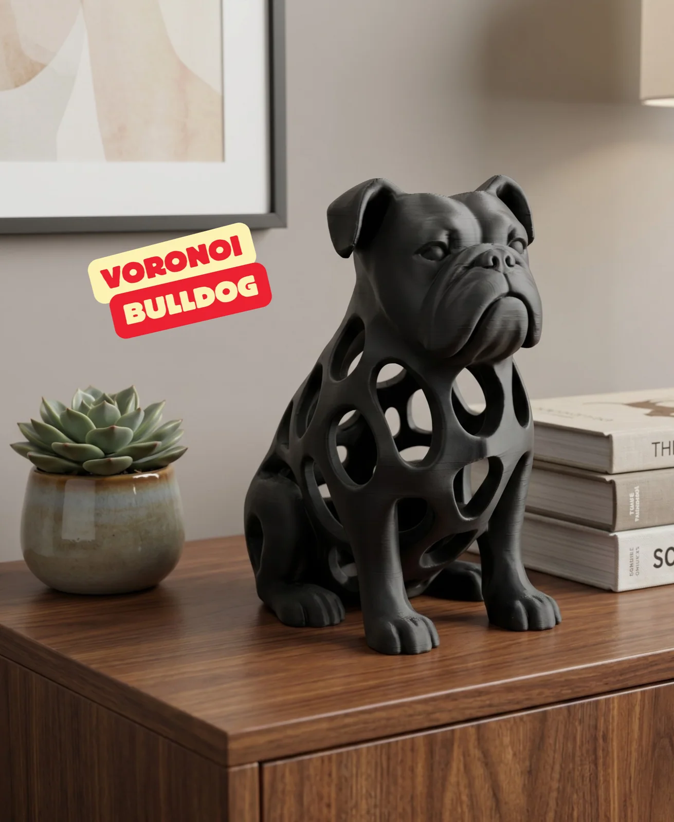 Voronoi bulldog sculptuur - foto 1