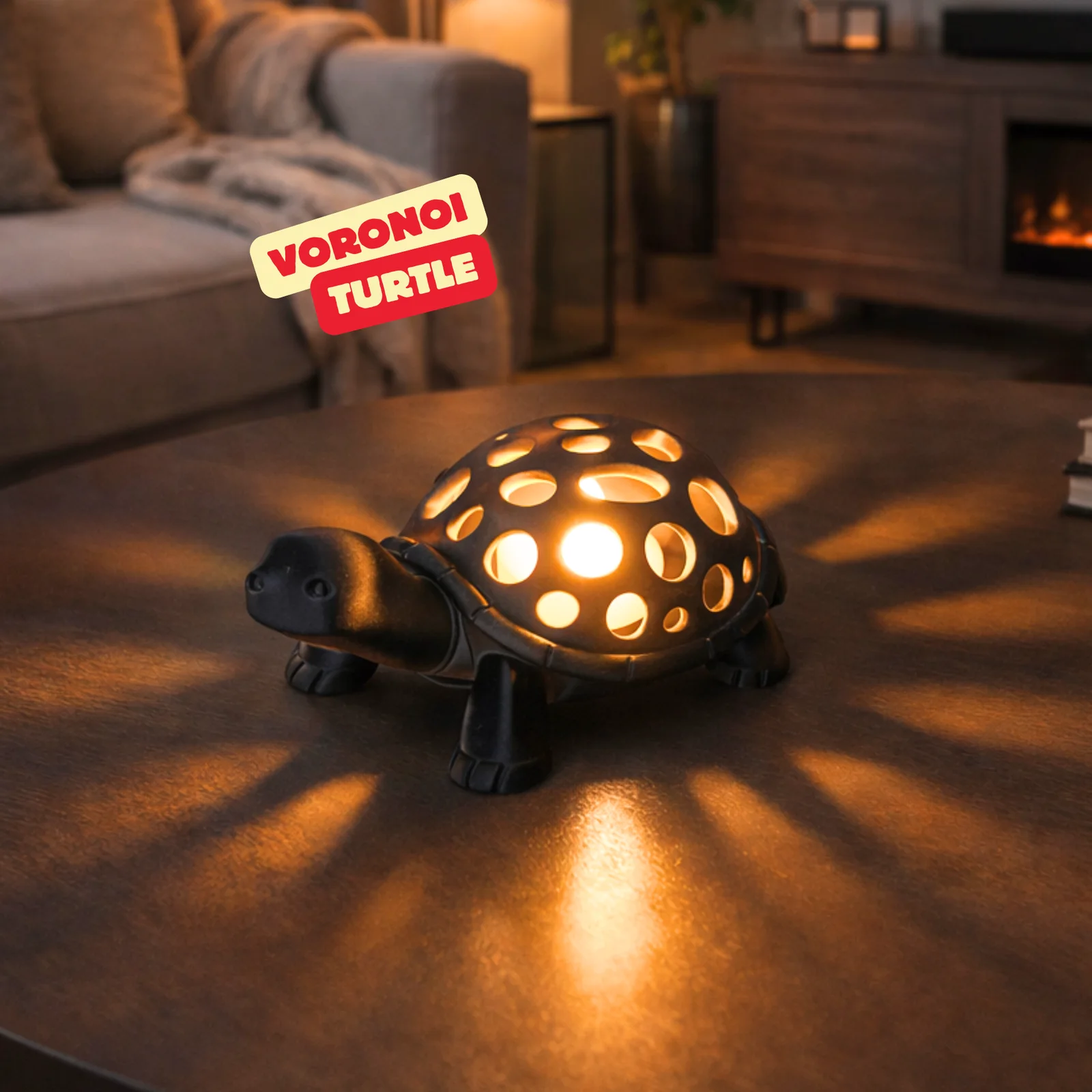 Voronoi-schildpad met LED-theelicht - foto 1